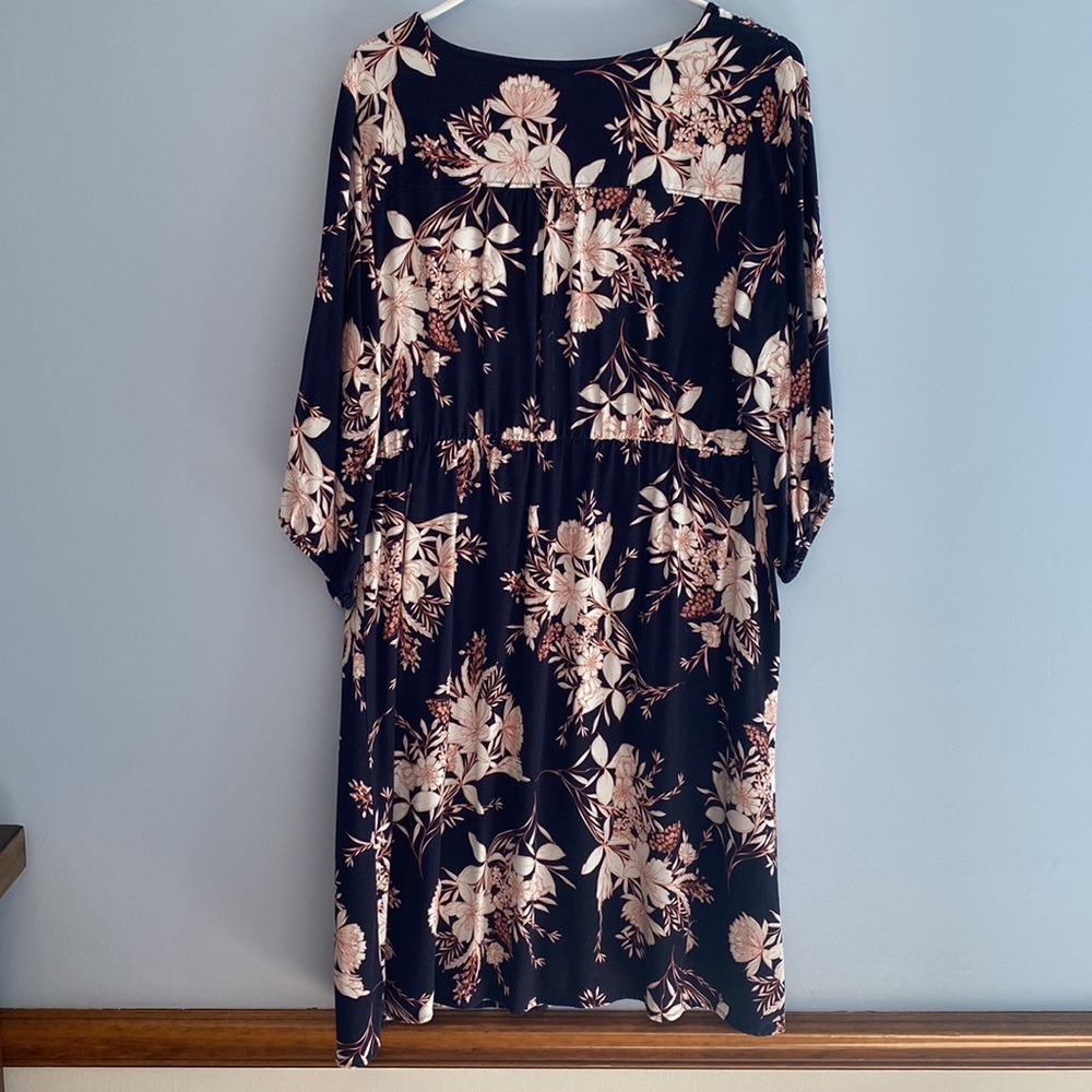 SALE!  Isabel Maternity Navy Floral Empire Waist Dress - Picture 2 of 8